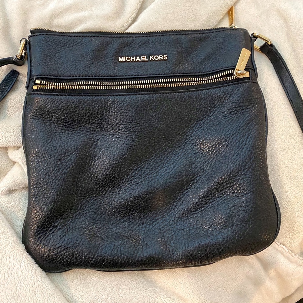 Michael Kors Black Leather Crossbody Bag
